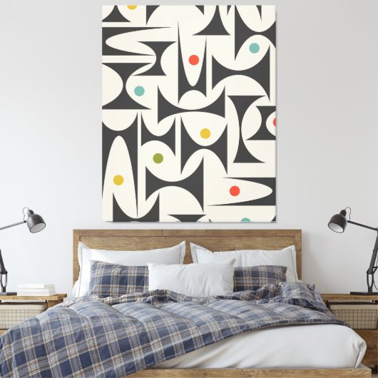 MCM Geometrische patronen Tafellampwissel B Canvas Afdruk (Insitu (Slaapkamer))