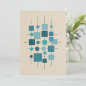 MCM Geometrische vierkantjes - Blauw Feestdagenkaart (Staand voorkant)