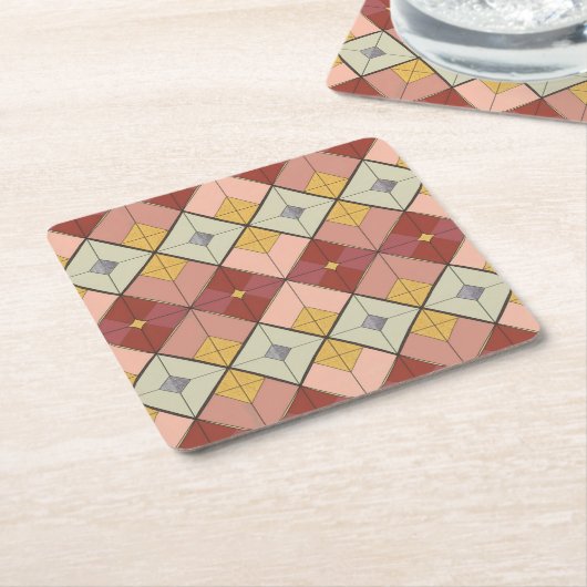 MCM Gold Pink Diamond Pattern Onderzetter Set (Schuin)