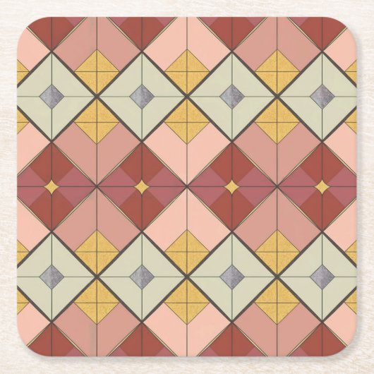 MCM Gold Pink Diamond Pattern Onderzetter Set (Voorkant)