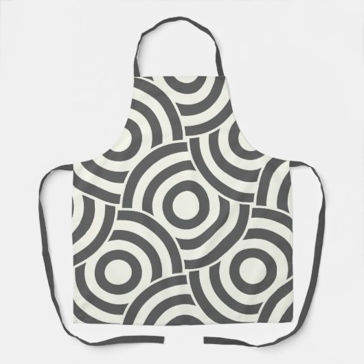 MCM grijs Mid-Century modern cirkelpatroon Schort (Voorkant)