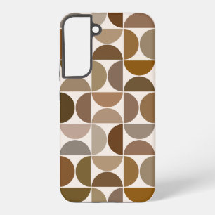 MCM Halfcirkel Bruin+Crème Groot Patroon Samsung Galaxy Hoesje