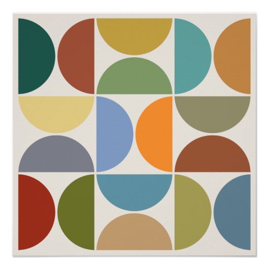 MCM Halfcirkelkleur op Cream Square Perfect Poster (Voorkant)