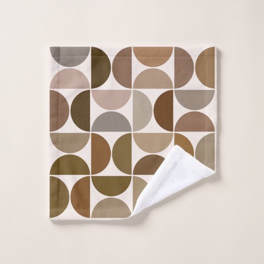 MCM Halfcirkels Browns+Cream Patroon Bad Handdoek (Wasdoekje)