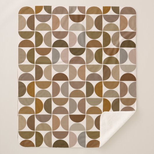 MCM Halfcirkels Browns+Cream Patroon Sherpa Deken (Voorkant)