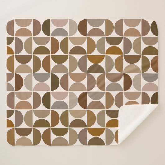 MCM Halfcirkels Browns+Cream Patroon Sherpa Deken (Voorkant (horizontaal))