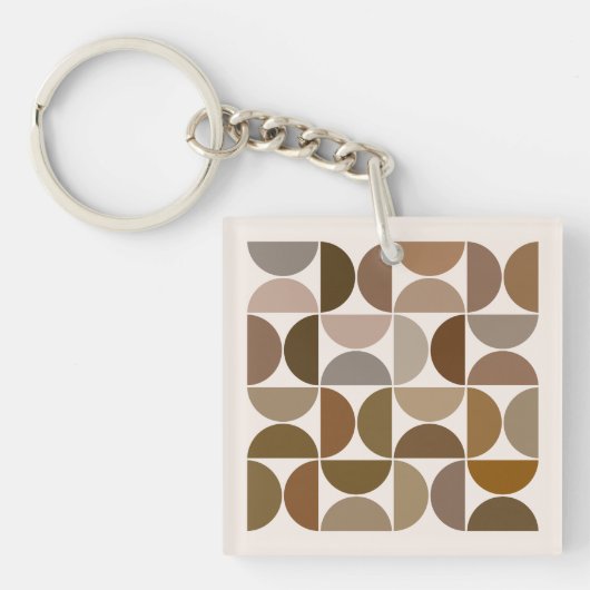 MCM Halfcirkels Browns+Cream Patroon Sleutelhanger (Voorkant)