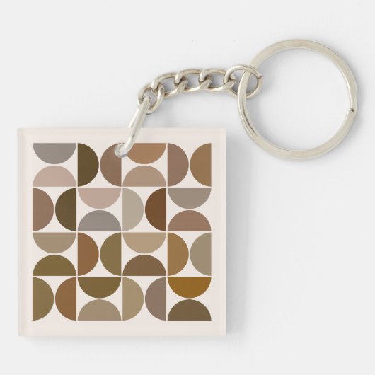 MCM Halfcirkels Browns+Cream Patroon Sleutelhanger (Achterkant)