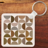 MCM Halfcirkels Browns+Cream Patroon Sleutelhanger (Achterkant)