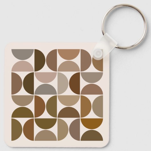 MCM Halfcirkels Browns+Cream Patroon Sleutelhanger (Achterkant)