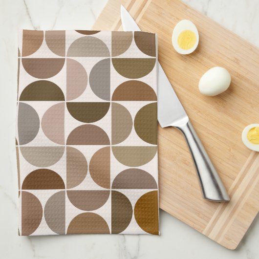 MCM Halfcirkels Browns+Cream Patroon Theedoek (Quarter Fold)