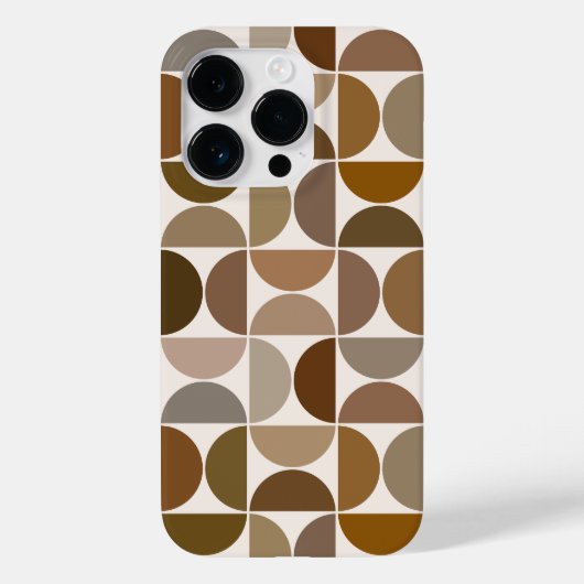 MCM Halfcirkels Browns+Crème Groot Patroon Case-Mate iPhone Case (Achterkant)