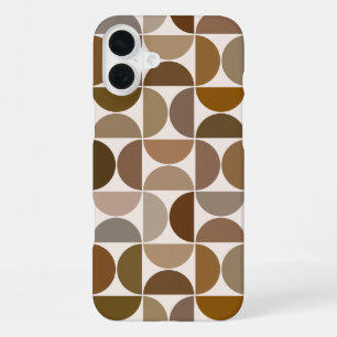 MCM Halfcirkels Browns+Crème Groot Patroon iPhone 16 Plus Hoesje