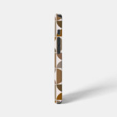 MCM Halfcirkels Browns+Crème Groot Patroon iPhone Hoesje (Linkerkant)