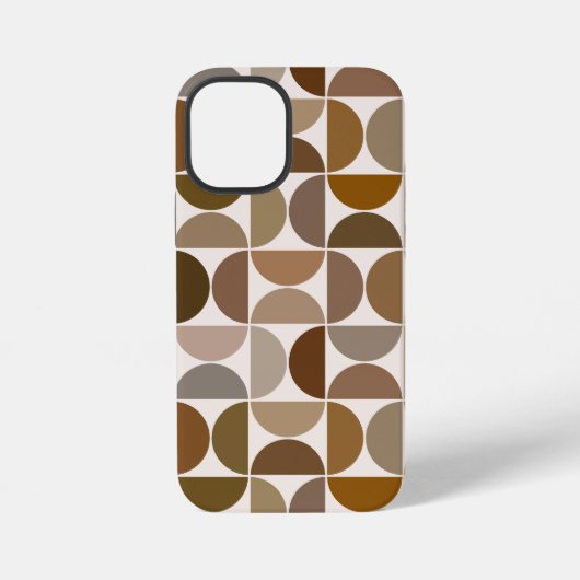 MCM Halfcirkels Browns+Crème Groot Patroon iPhone Hoesje (Achterkant)