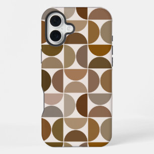 MCM Halfcirkels Browns+Crème Groot Patroon iPhone 16 Plus Hoesje