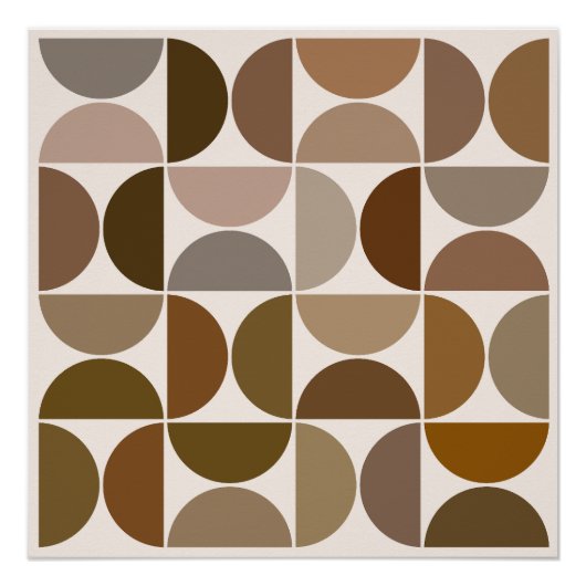MCM Halfcirkels Browns+Crème Groot Patroon Perfect Poster (Voorkant)