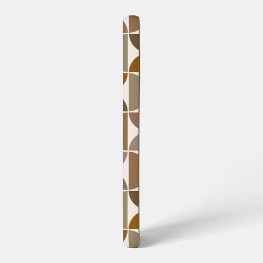 MCM Halfcirkels Browns+Crème Groot Patroon Samsung Galaxy Hoesje (Linkerkant)