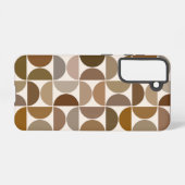 MCM Halfcirkels Browns+Crème Groot Patroon Samsung Galaxy Hoesje (Achterkant horizontaal)