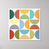 MCM Halfcirkels Kleur op Cream Square Canvas Afdruk (Voorkant)