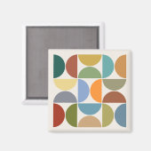 MCM Halfcirkels Kleur op Cream Square Magneet (Voorkant / Achterkant)