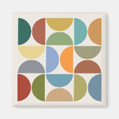 MCM Halfcirkels Kleur op Cream Square Magneet (Voorkant)