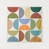 MCM Halfcirkels Kleur op Cream Square Wandkleed (Voorkant (horizontaal))