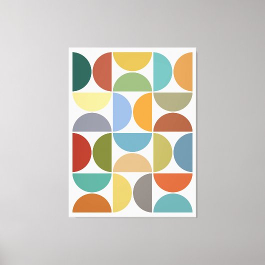 MCM Halfcirkels Kleur op Crème Canvas Afdruk (Voorkant)