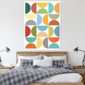 MCM Halfcirkels Kleur op Crème Canvas Afdruk (Insitu (Slaapkamer))