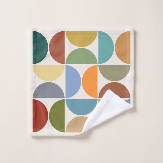 MCM Halfcirkels Patroonkleur op Crème Bad Handdoek (Wasdoekje)