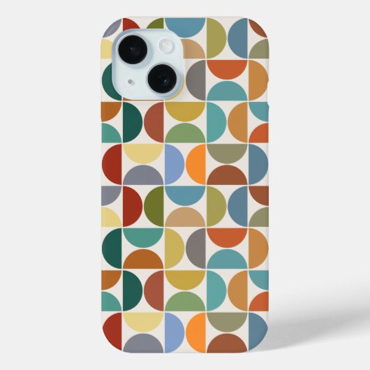 MCM Halfcirkels Patroonkleur op Crème Case-Mate iPhone Case (Achterkant)