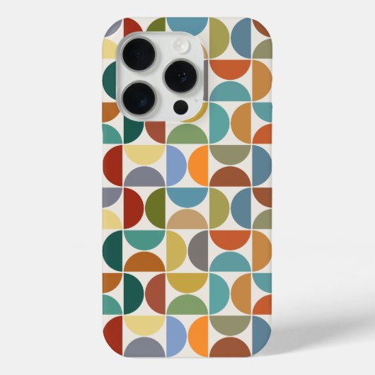 MCM Halfcirkels Patroonkleur op Crème Case-Mate iPhone Case (Achterkant)