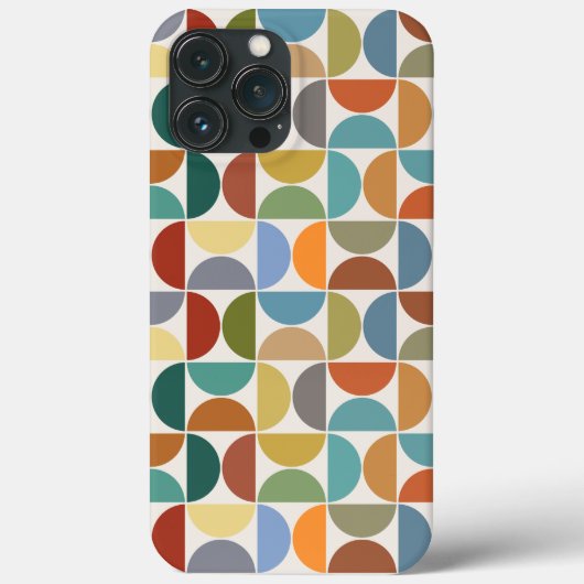 MCM Halfcirkels Patroonkleur op Crème Case-Mate iPhone Case (Achterkant)