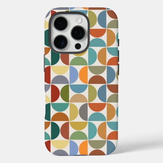 MCM Halfcirkels Patroonkleur op Crème Case-Mate iPhone Case (Achterkant)