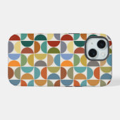 MCM Halfcirkels Patroonkleur op Crème iPhone 15 Case (Achterkant horizontaal)