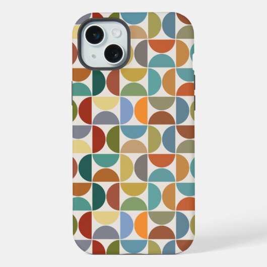 MCM Halfcirkels Patroonkleur op Crème iPhone Hoesje (Achterkant)