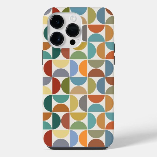 MCM Halfcirkels Patroonkleur op Crème iPhone Hoesje (Achterkant)