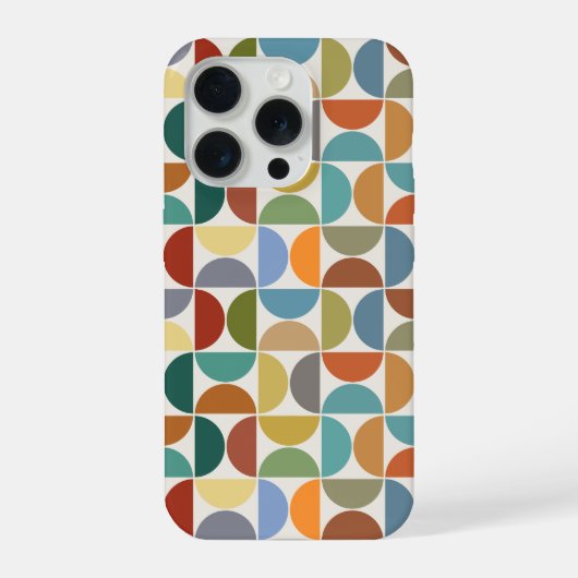 MCM Halfcirkels Patroonkleur op Crème iPhone Hoesje (Achterkant)