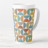 MCM Halfcirkels Patroonkleur op Crème Latte Mok (Rechterhoek)