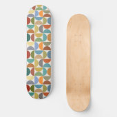 MCM Halfcirkels Patroonkleur op Crème Persoonlijk Skateboard (Voorkant)