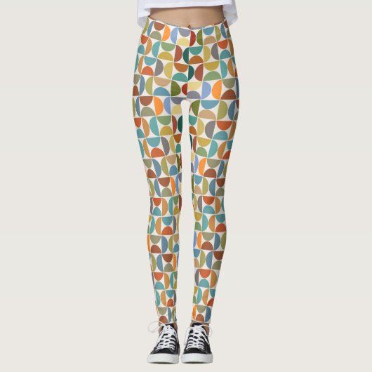MCM Halfcirkels Rpt Patroon Kleur op Crème Leggings (Voorkant)