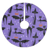 MCM Halloween Fancy Dress Minimalist Cats Purple Kerstboom Rok (Voorkant)