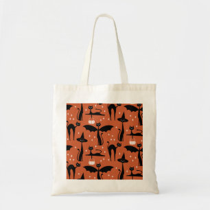 MCM Halloween Verkleed Minimalistisch Katten Oranj Tote Bag