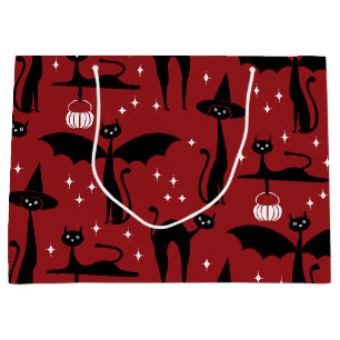 MCM Halloween Verkleed Minimalistisch Katten Rood Groot Cadeauzakje