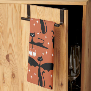 MCM Halloween Verkleed Minimalistisch Oranje Katte Theedoek