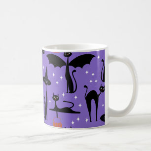 MCM Halloween Verkleed Minimalistisch Paarse Katte Koffiemok