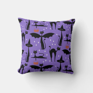 MCM Halloween Verkleed Minimalistisch Paarse Katte Kussen