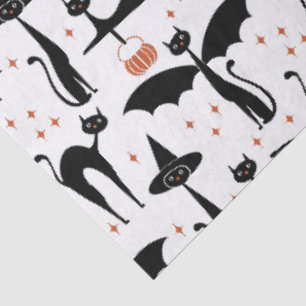 MCM Halloween Verkleed Minimalistische Katten Wit Tissuepapier