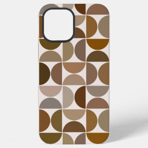 MCM Halve Cirkels Bruin+Crème Groot Patroon iPhone 12 Pro Max Hoesje