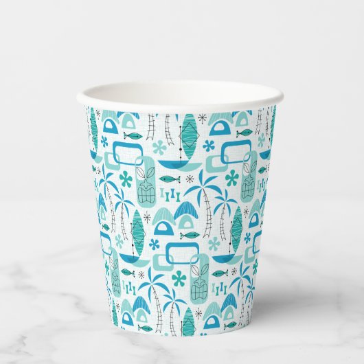 MCM Hawaiian Village – Blue Papieren Bekers (Voorkant)